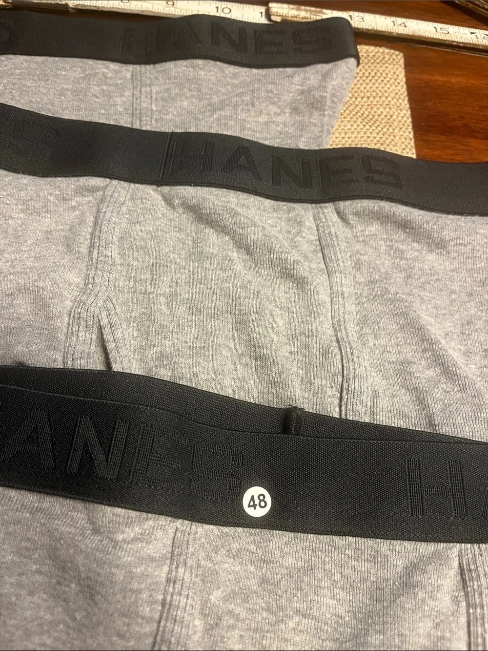 Item .58…Hanes Men’s Gray Briefs with Black Waistband - 3 Pack medium